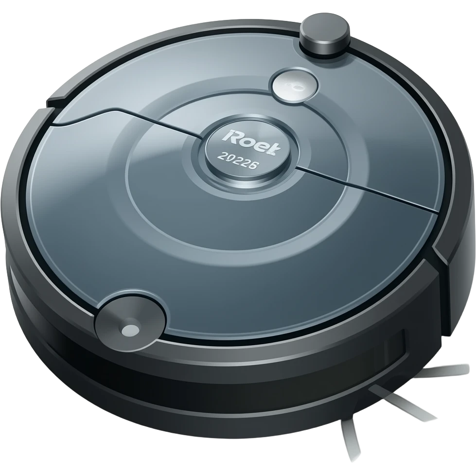 A roomba machine as seen from the side emoji