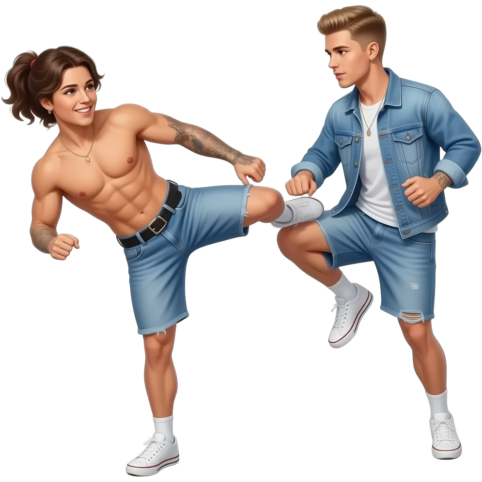Woman kick Testicles  From naked Justin Bieber gay emoji