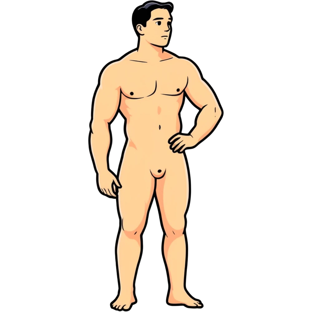 Naked man with a big penis  emoji