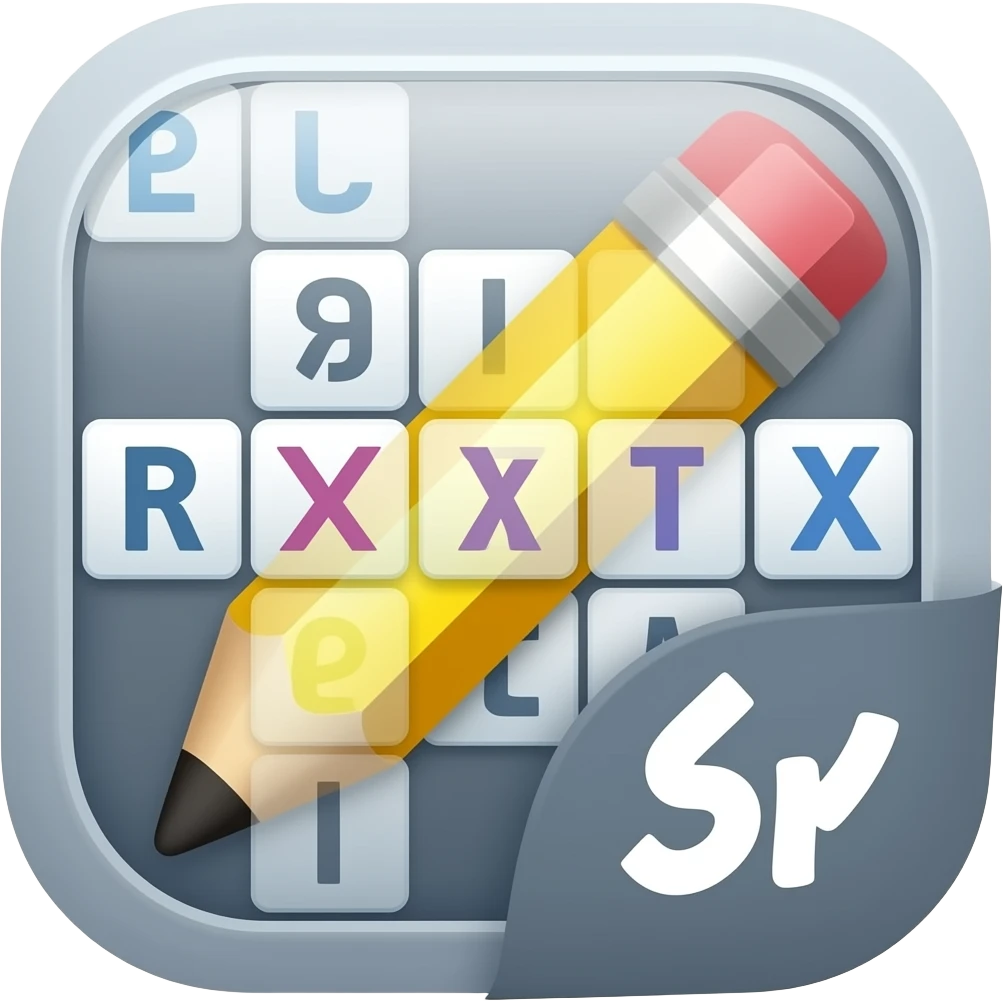 give me a mobile game app logo for crossword puzzle game emoji