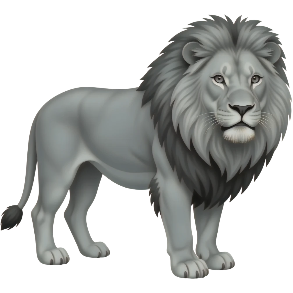 Lion black and white emoji