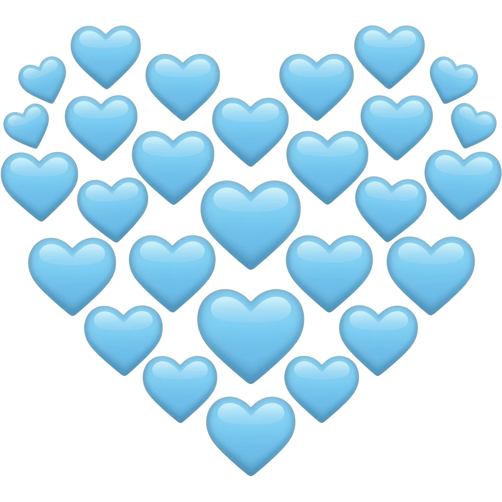 a lot of hearts light blue🩵🩵🩵 emoji