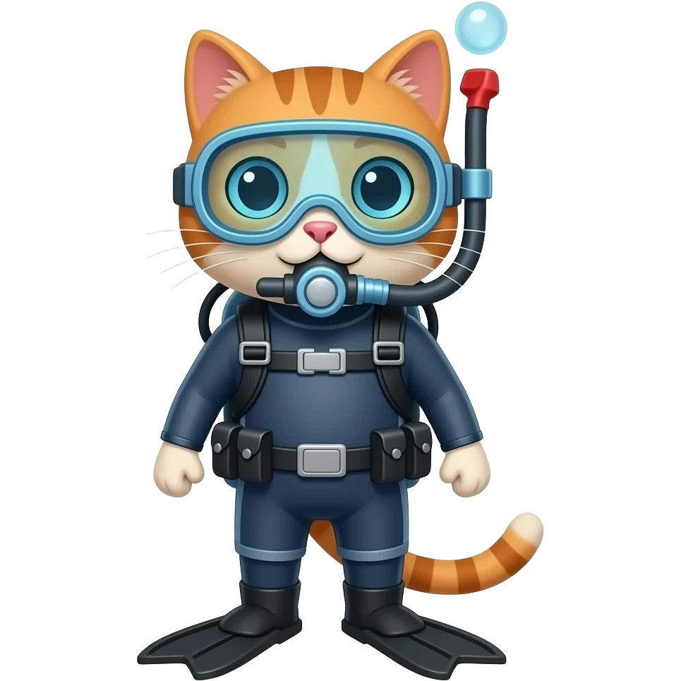 Scuba Diver cat emoji emoji