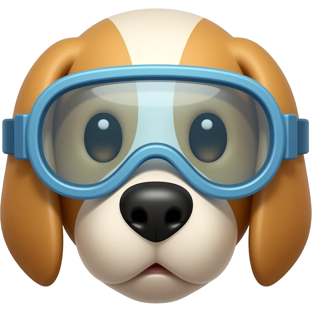 dogs head wearing diving goggles emoji