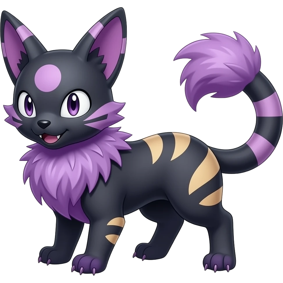 Badass Edgy Cool Wisteria-colored Demonic Furret-Umbreon-Noibat-Litten-Zorua-Pokémon emoji