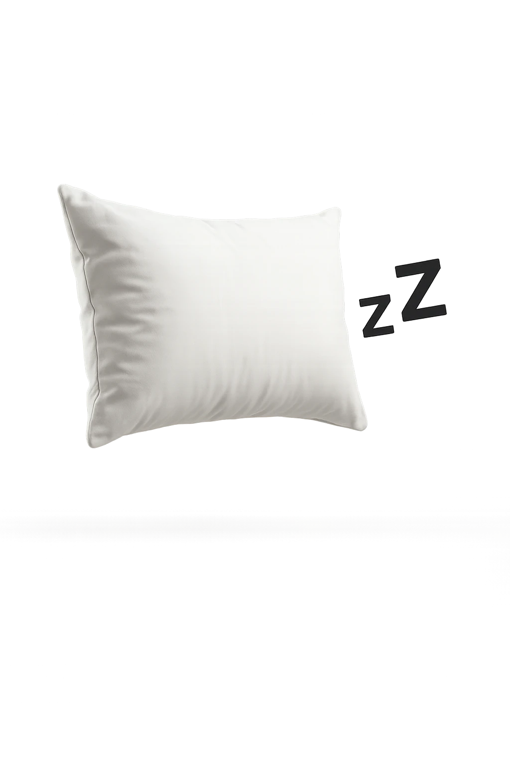 un cuscino per dormire fluttua in aria insieme alla scritta Z Z Z iperrealistici emoji