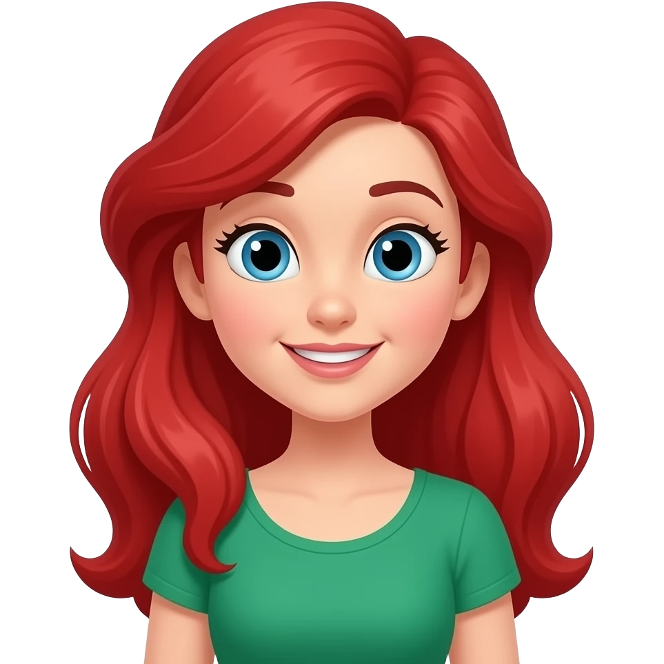 ariel with green top emoji