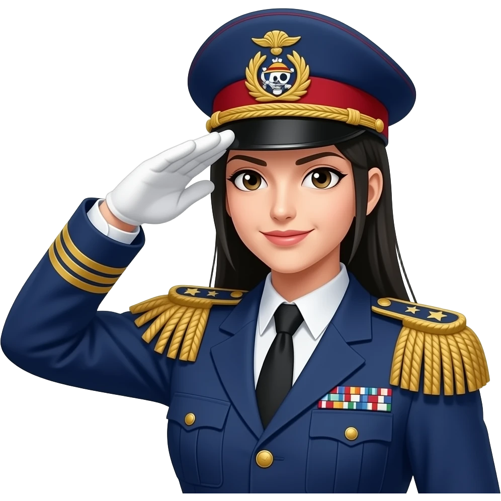 Boa Hancock from One piece as female military general salute emoji