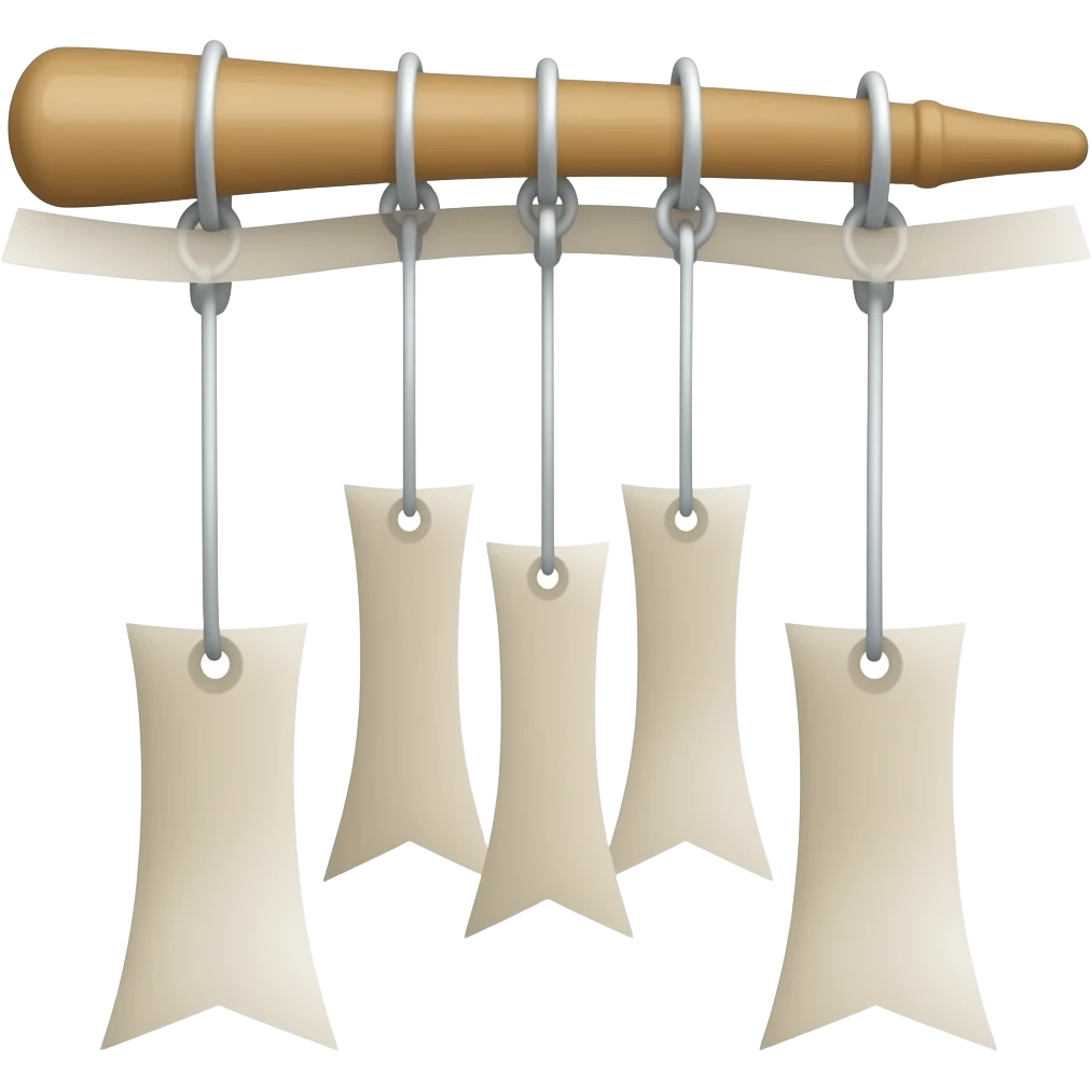 wind chimes with paper emoji