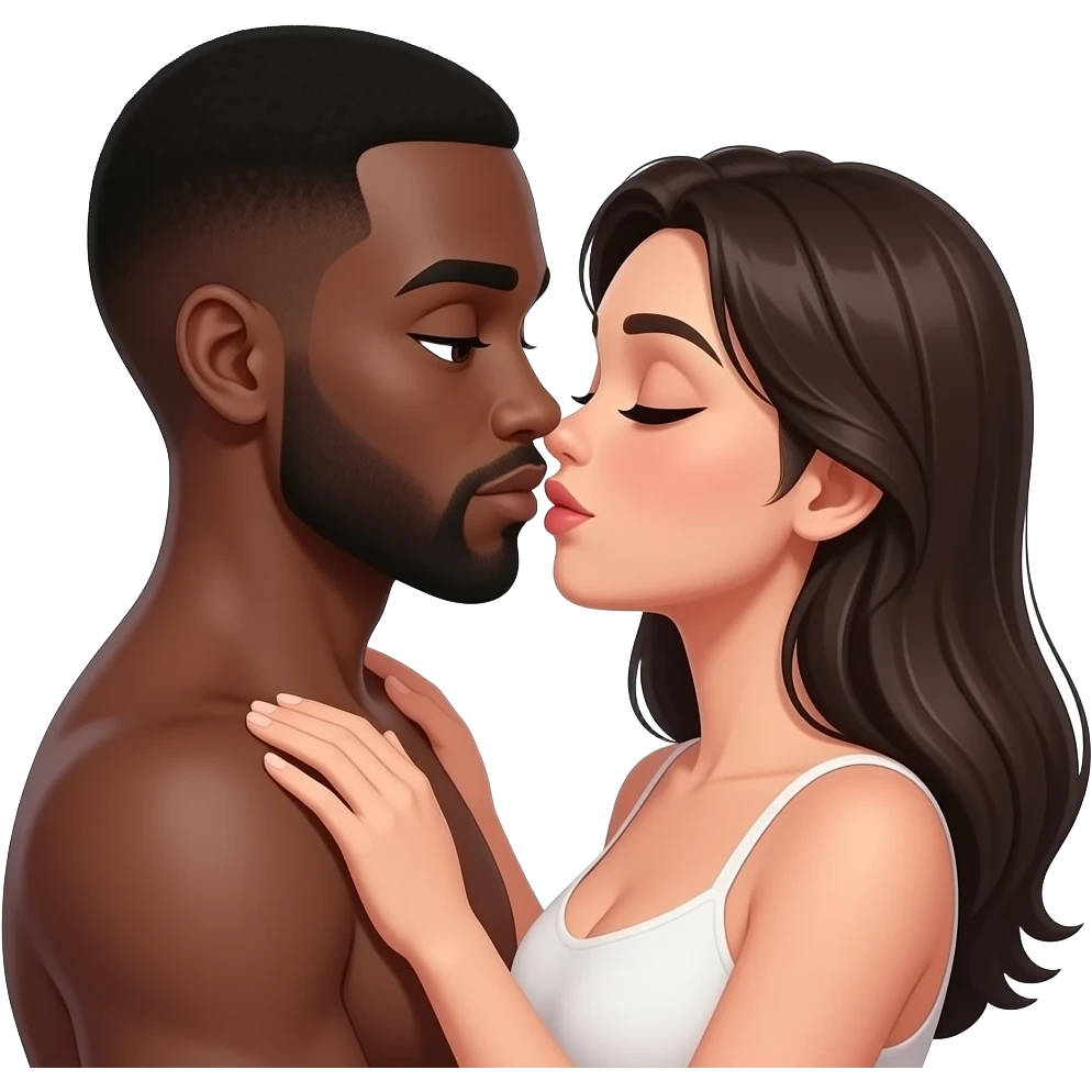 Black Man Light Skin Woman Sex emoji