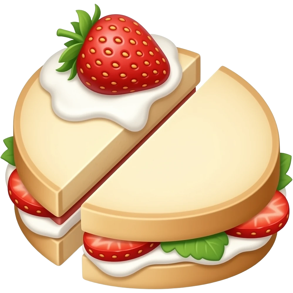 only Strawberry and cream sando no cheese or lettuce split in triangle emoji