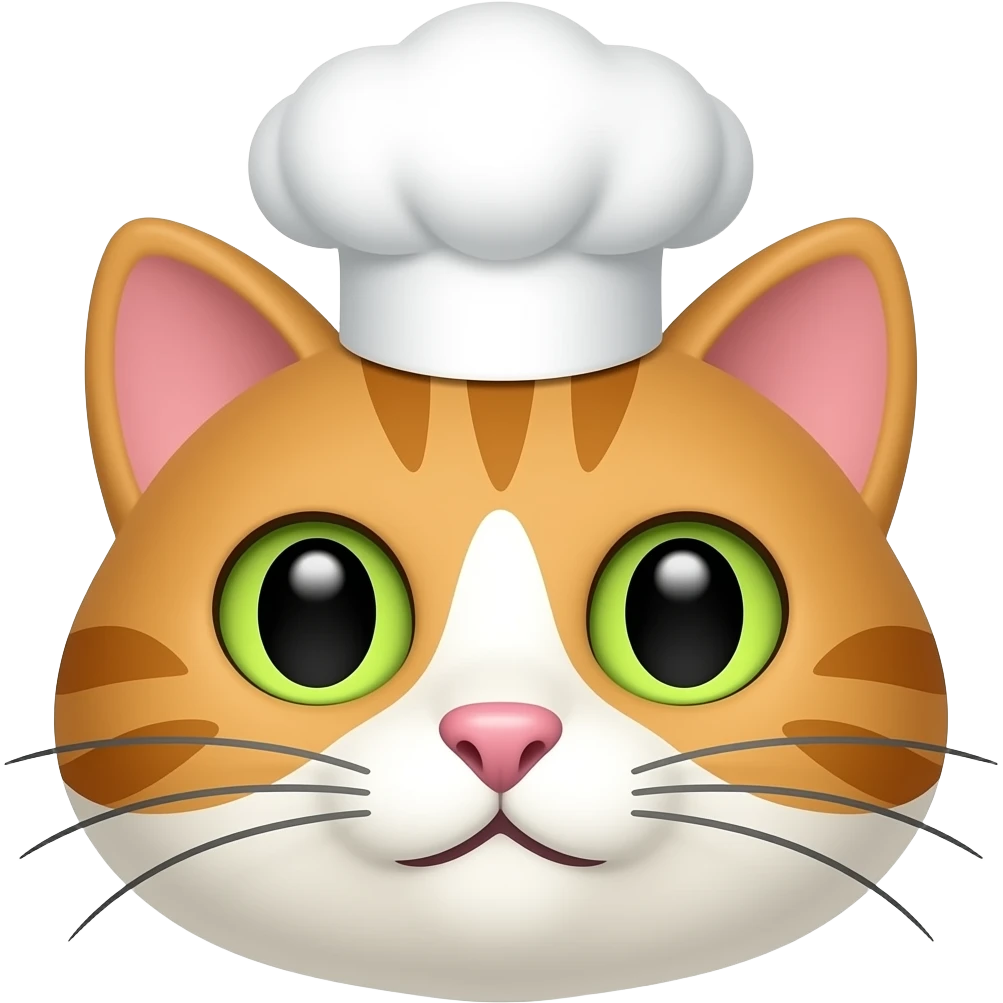 face of a cat chef emoji
