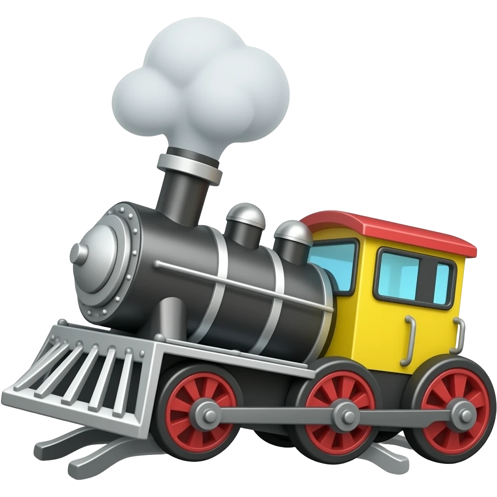 Toy train crash scene emoji