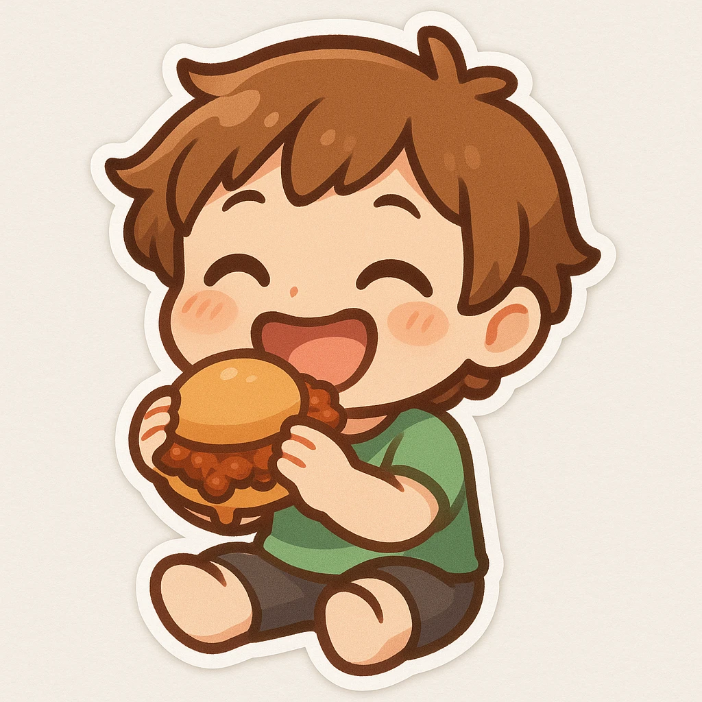 person eating sloppy joe emoji