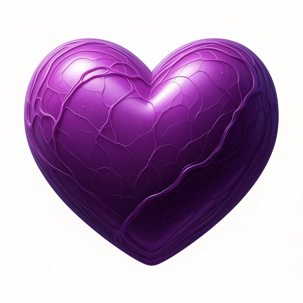 ultra detailed purple heart emoji