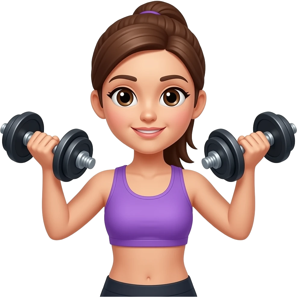 덤벨을 들고 운동하고 있는 여자 emoji