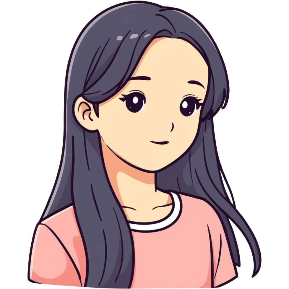 Girl with long hair emoji