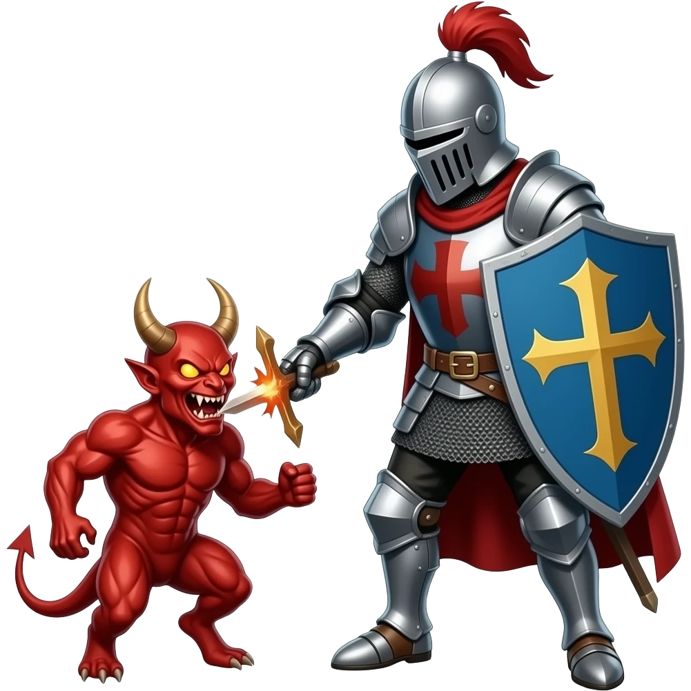 Knight slays demon emoji