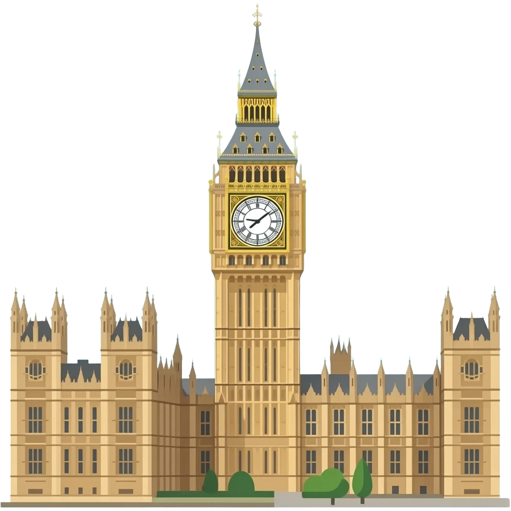 Big Ben, isolated, no background, no landscape, emoji