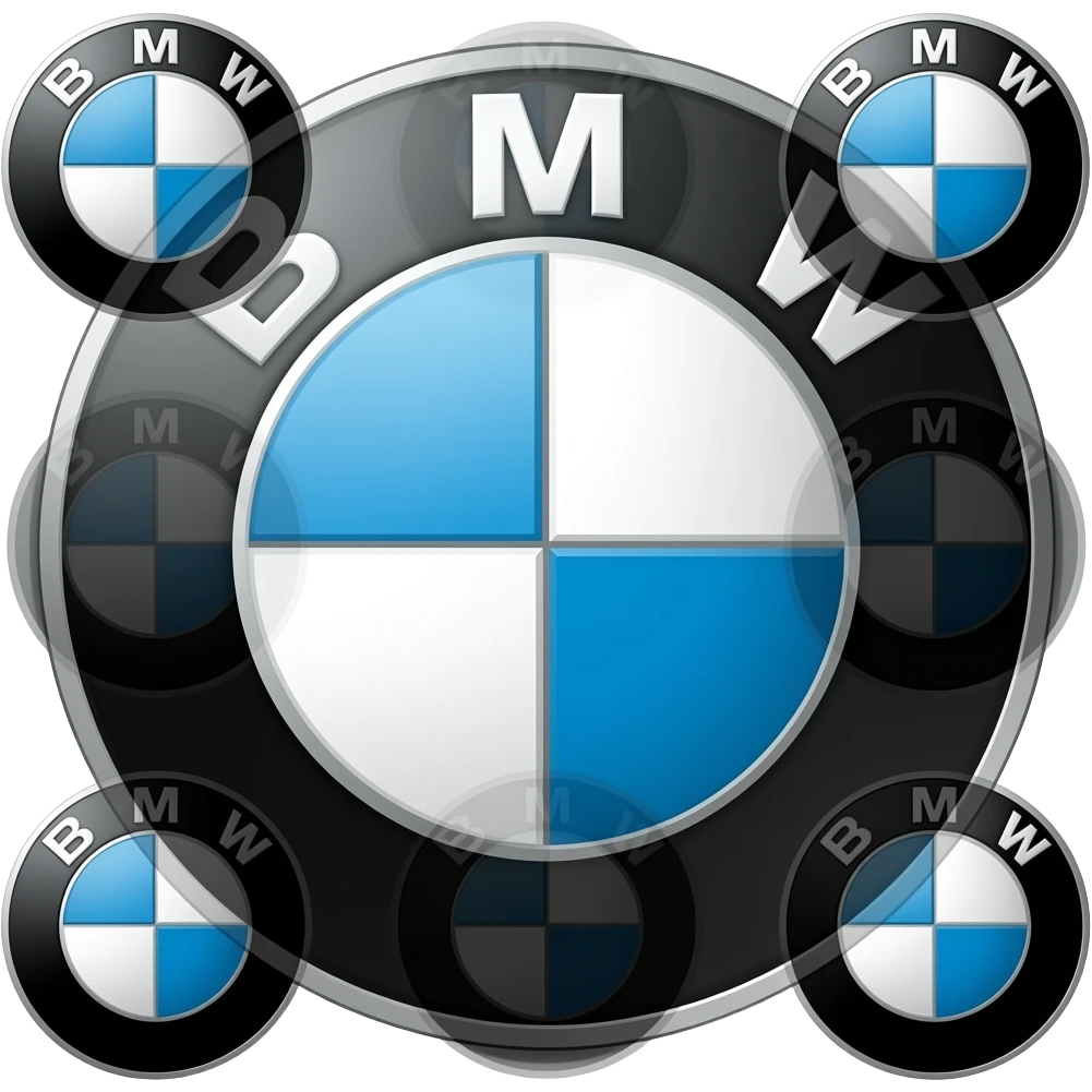 Bmw Many logo so i need to take printout so I need like white an outline should be black many logos it should be showed outside emoji