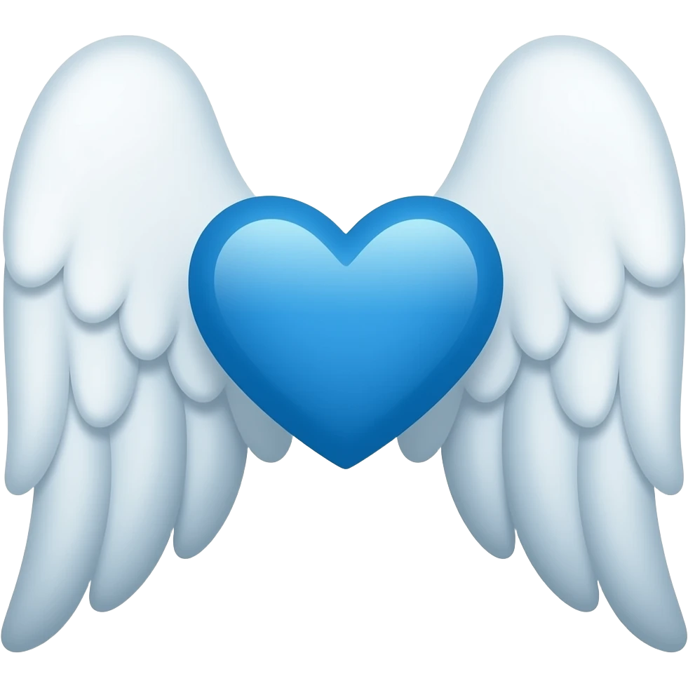 Aile ange coeur bleu emoji