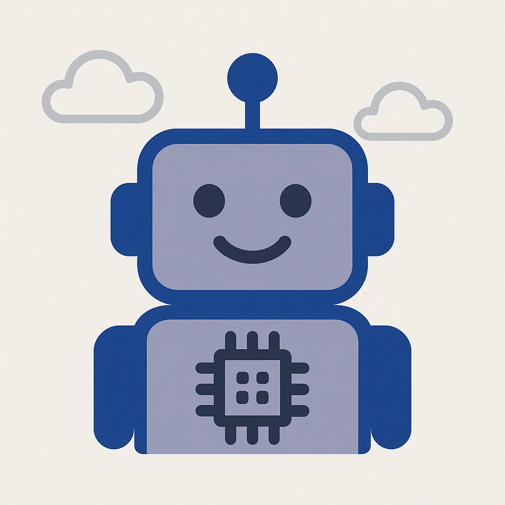 PBC Tech logo as a simple and modern emoji, blue and gray colors, rounded shapes, technology-themed, original and recognizable symbol emoji