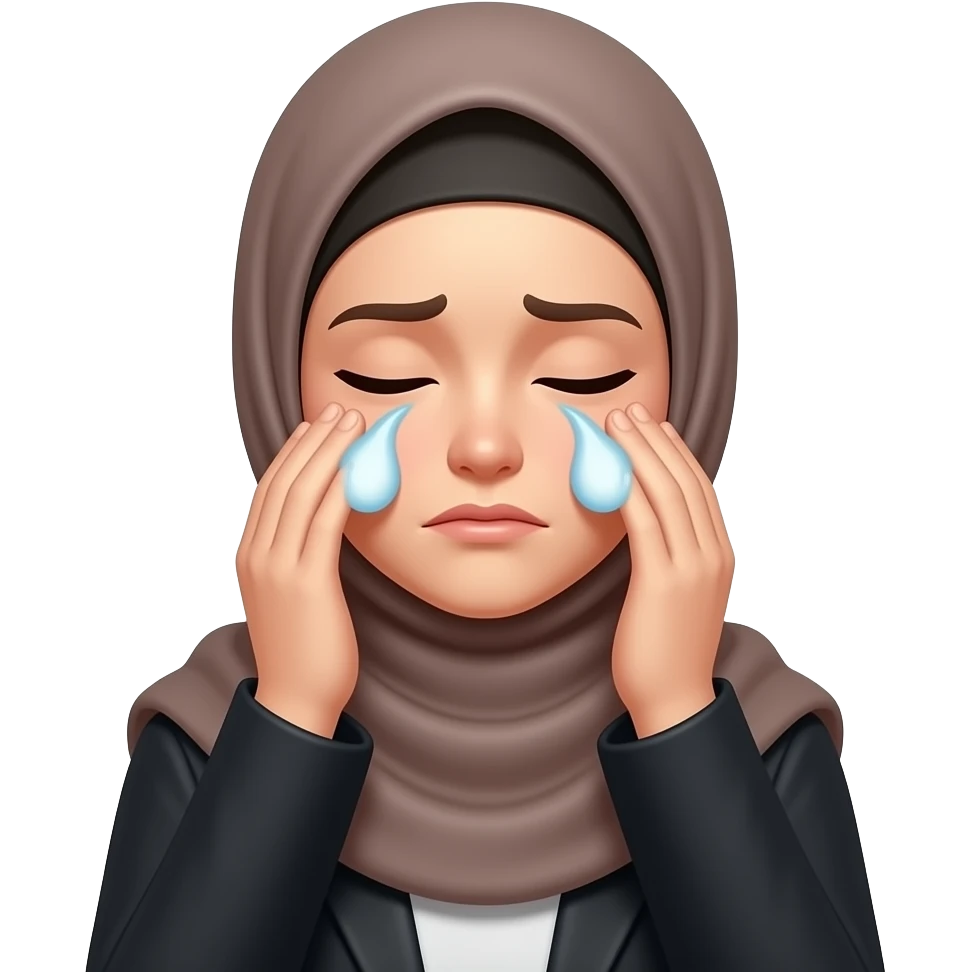 a hijabi person facepalming 🤦‍♀️ (or “slamming her face”) with a headscarf emoji