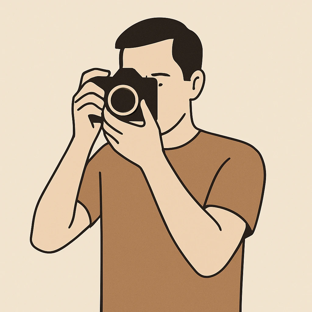 man taking a photograph, simple background emoji