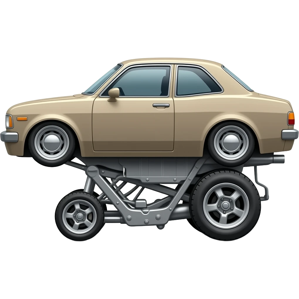 Gol quadrado antigo rebaixado com carro grudado no chão e rodas um pouco pra dentro da lataria de lado emoji