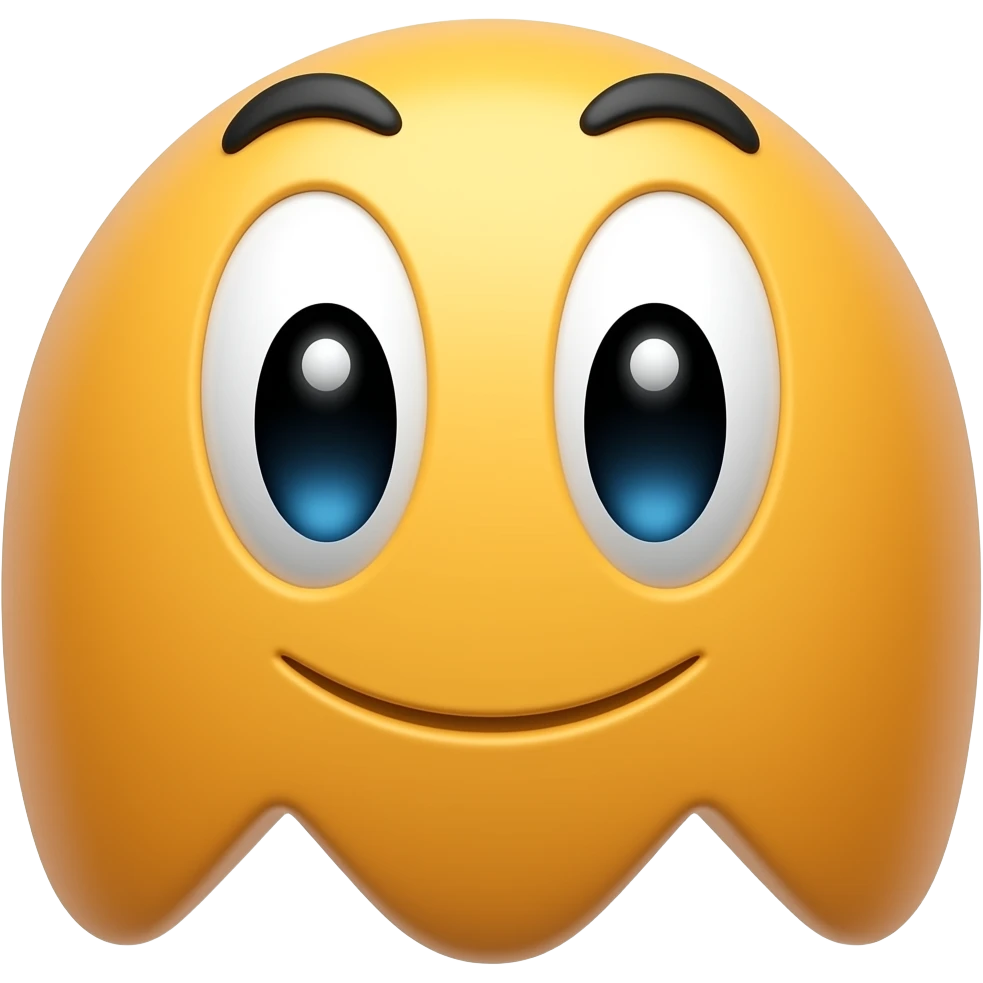 Pac man character saying "pac! Feed me" emoji