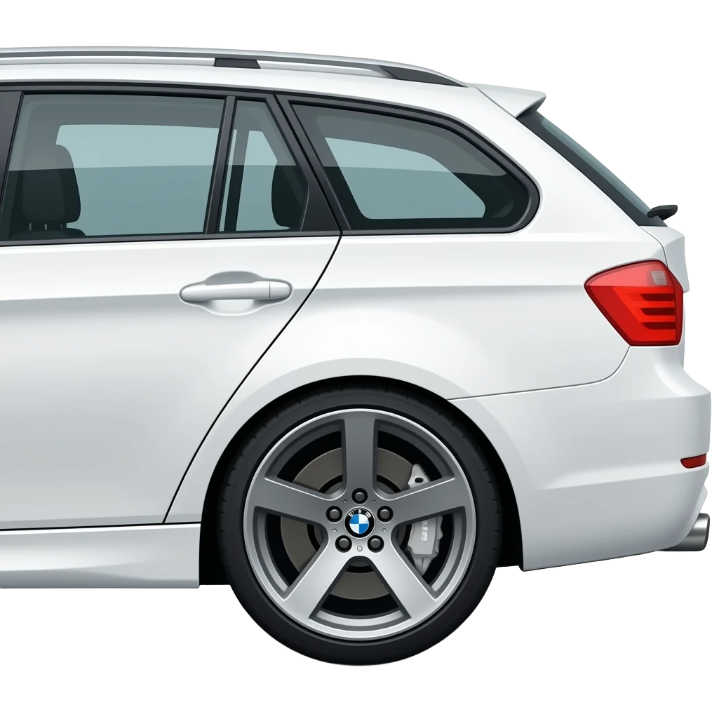 white bmw e91 touring from the side on mv3 alloys emoji