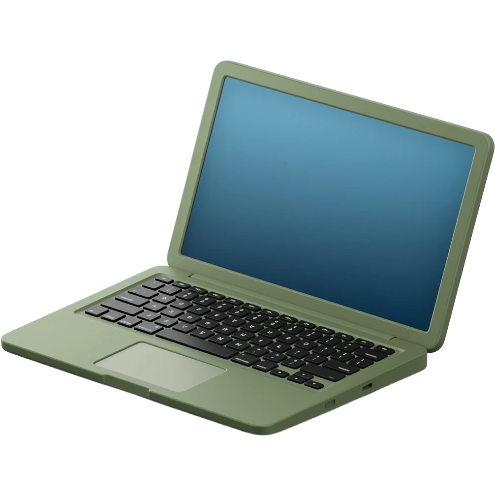 laptop  is n a soft olive-green color, inspired by a palette of muted green tones emoji
