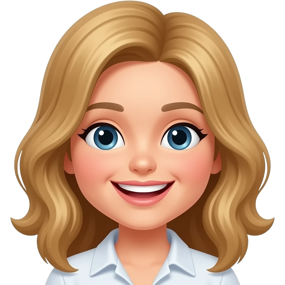 Happy woman musician, 3D emoji style emoji