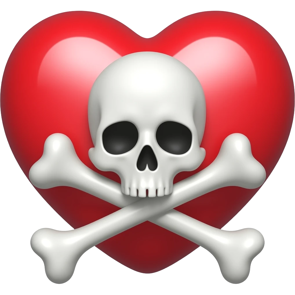 skull and crossbones heart emoji