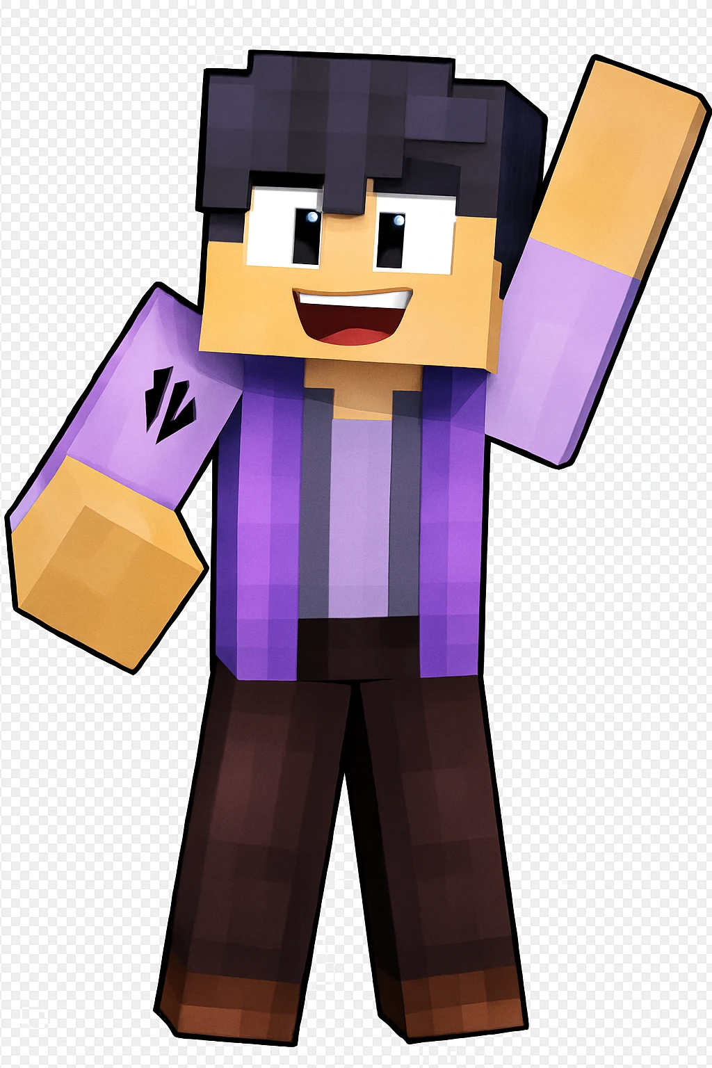 Extract the character from the background, including the clothes and accessories they are wearing, and place on a transparent background. Keep the original style and appearance exactly the same. emoji