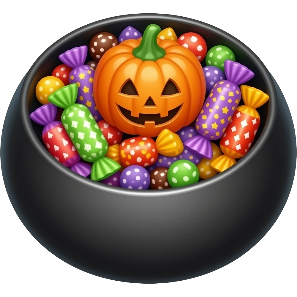Halloween candy in a black bowl emoji