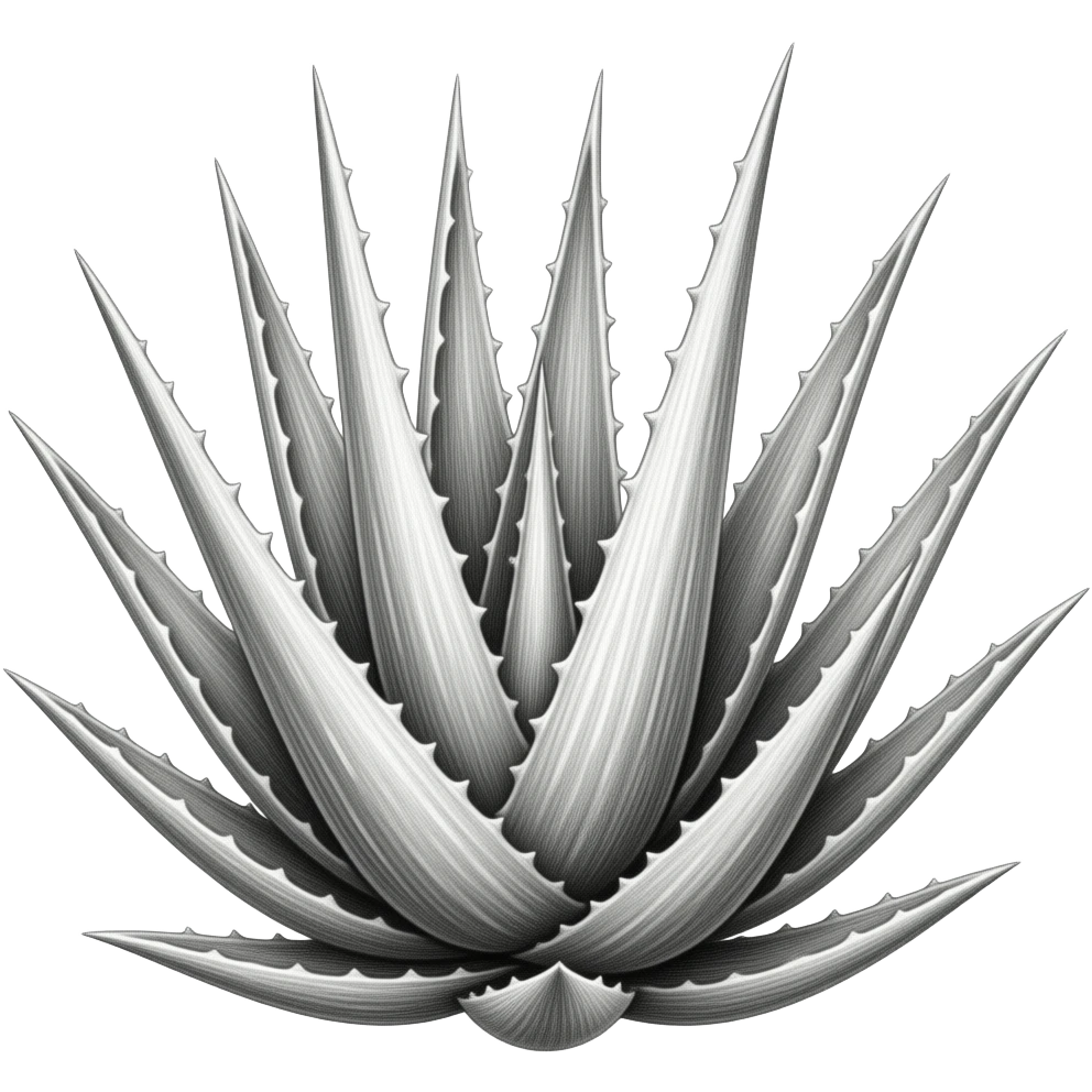 eine aloe pflanze  fein skizziert mit  Bleistift emoji