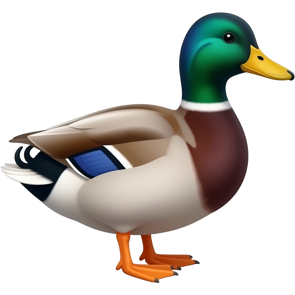 pato mirando hacia la derecha i que sea de color negro emoji