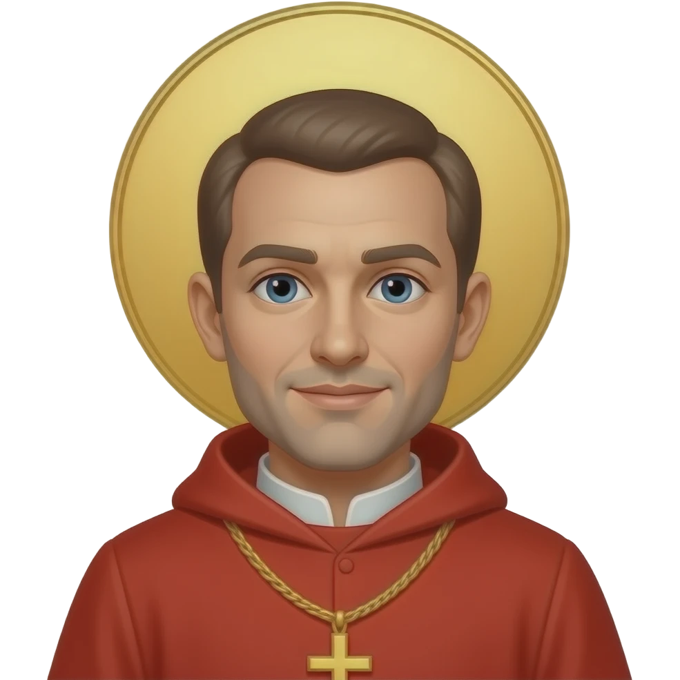 caucasian cardinal saint with a halo emoji