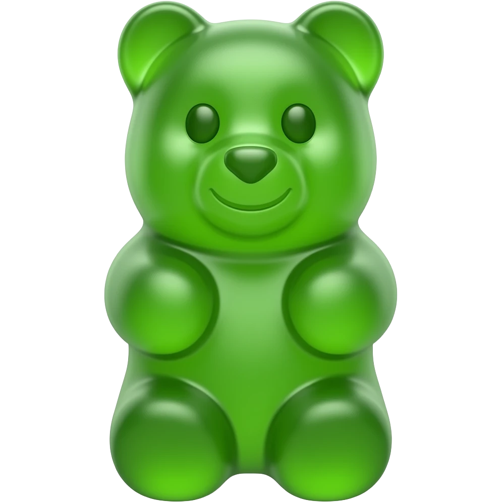 energetic gummy bear emoji full body green emoji
