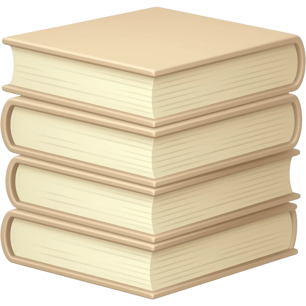 a stack of beige and light yellow books emoji