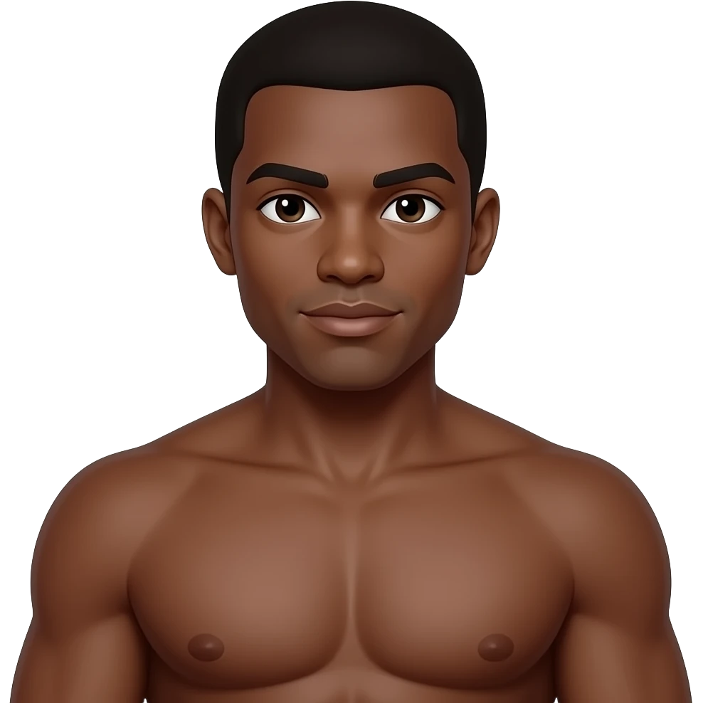 Cara negro bem dotado pelado corpo todo a mostrar com o penis duro motranso o penis emoji