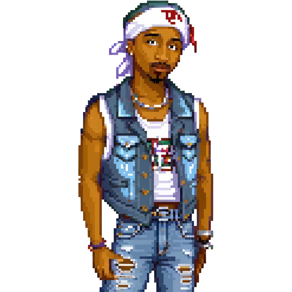 2Pac в полный рост, no background emoji