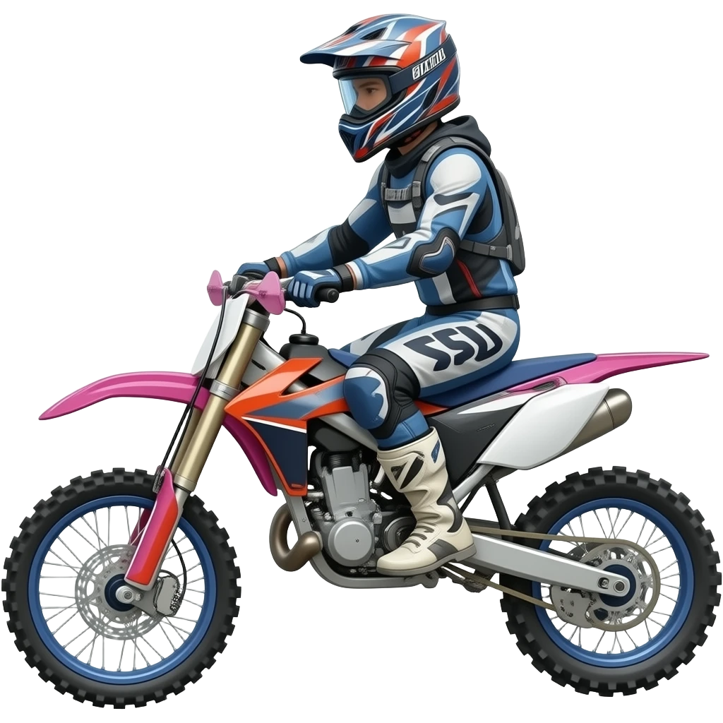 Full of suat helmet gears and riding Dirt bike emoji