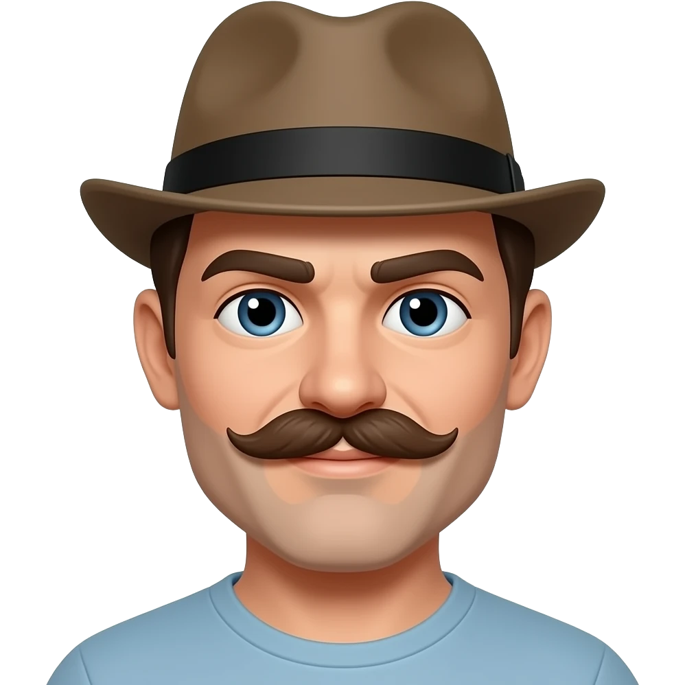 Wear a hat and grow a mustache. emoji