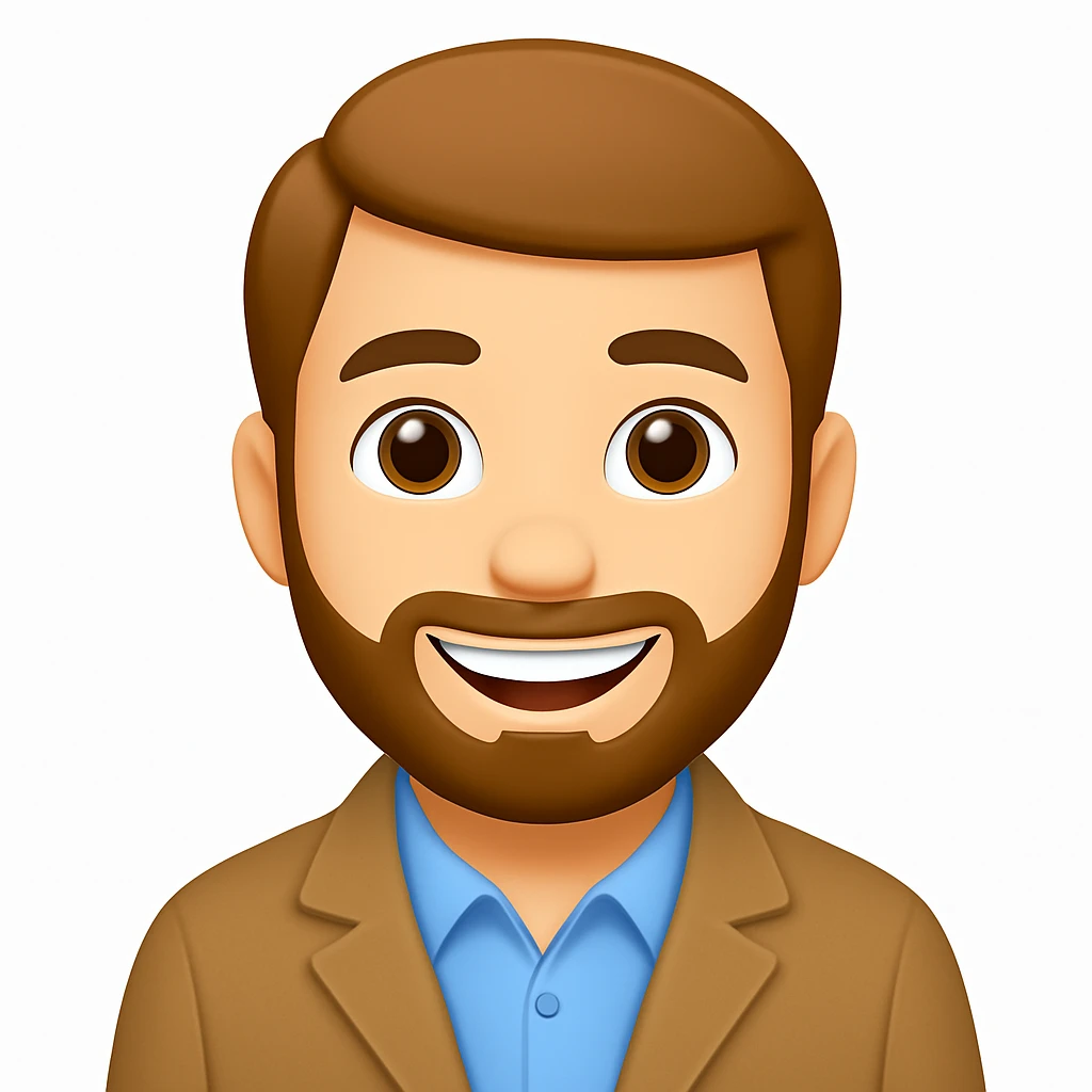 turn the second man in emoji style of the 1st image, match the facial features and clothes  emoji