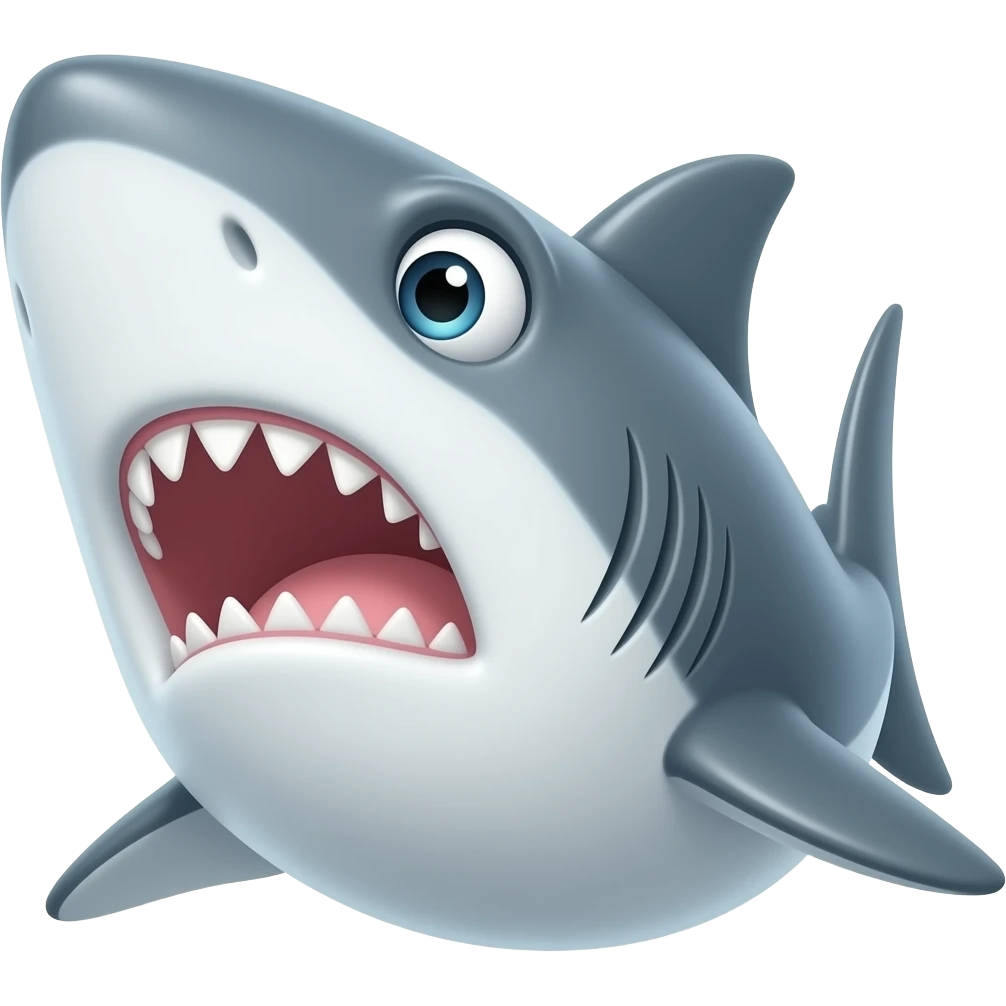 suprised shark emoji