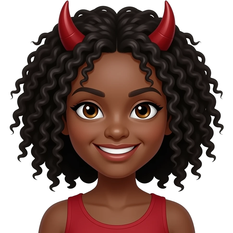 evil devil smile black girl emoji
