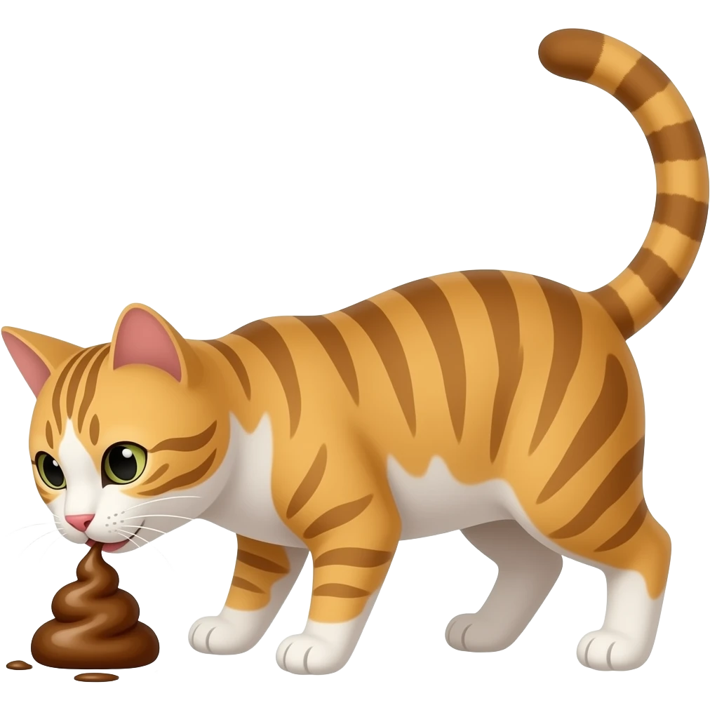 a cat pooping in the floor emoji