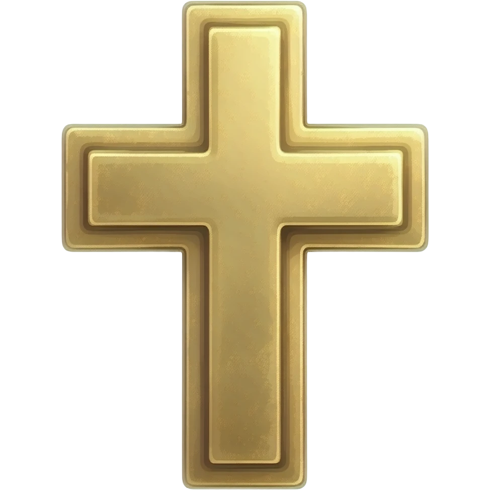 Gold rustic cross vintage emoji